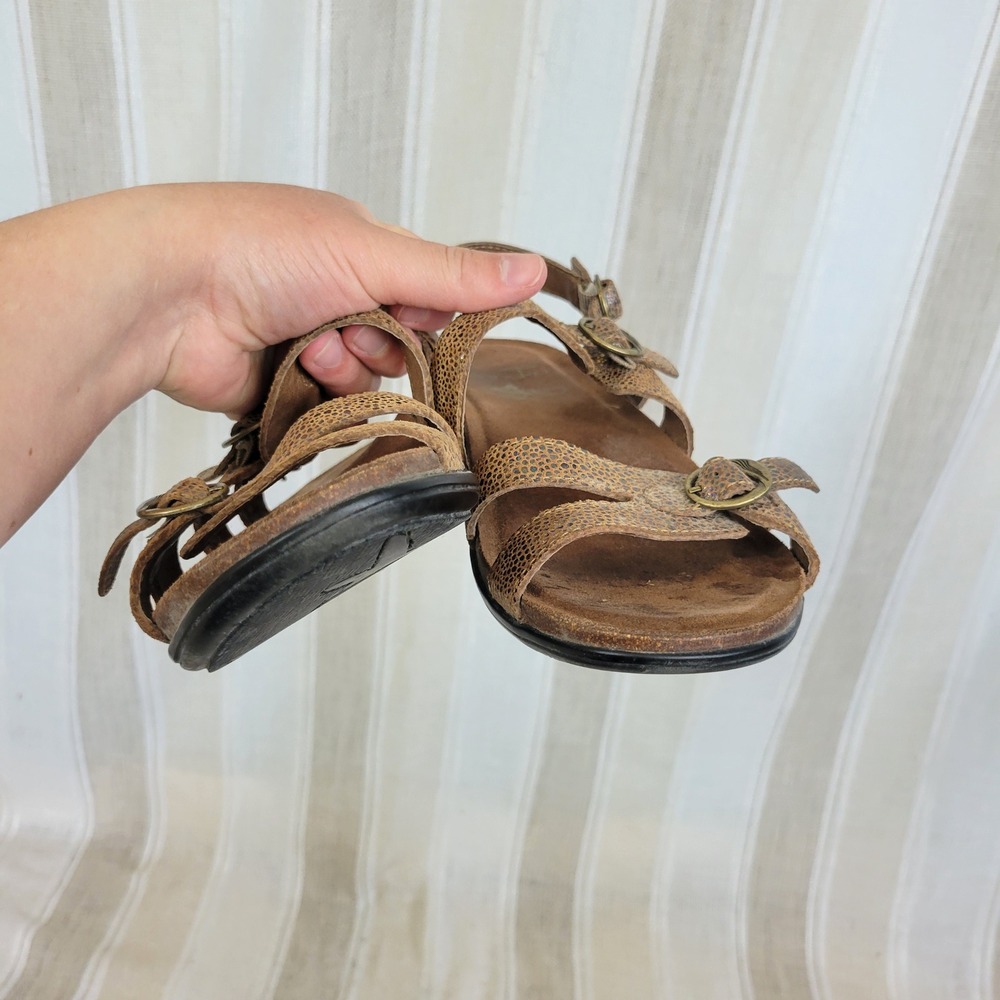 Dansko Jameson Strappy Leather Sandals Tan Metallic Shimmer Size 38 US 8 - Picture 3 of 9